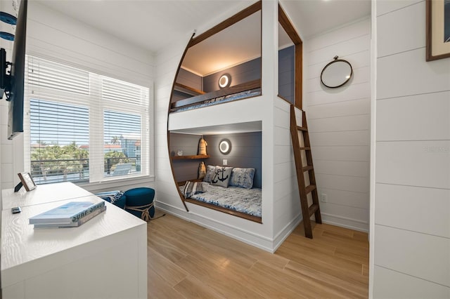 bedroom featuring light hardwood / wood-style floors