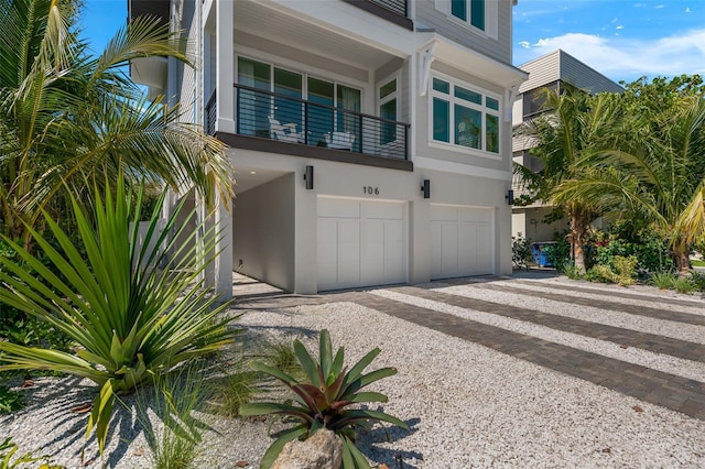 view of property exterior with a balcony