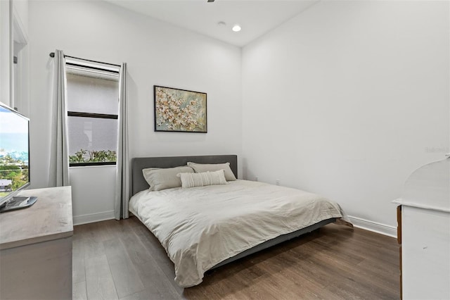 bedroom with wood-type flooring