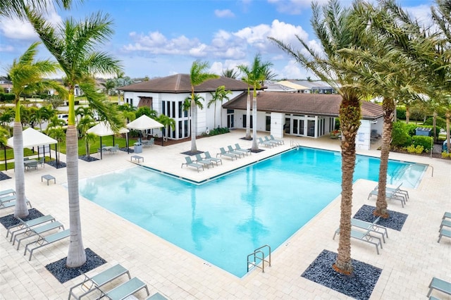 view of pool with a patio