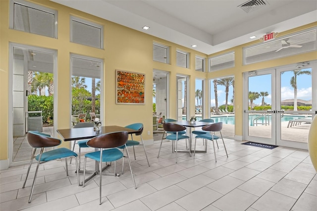 sunroom with french doors