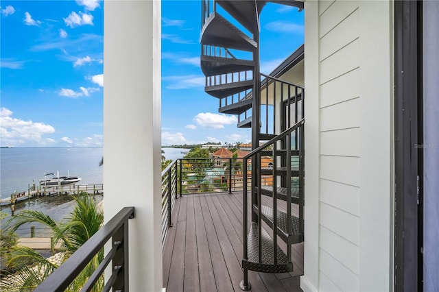 balcony with a water view