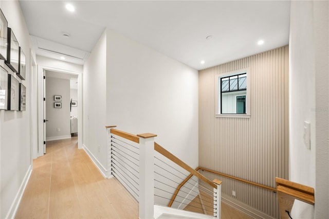 hall featuring light wood-type flooring