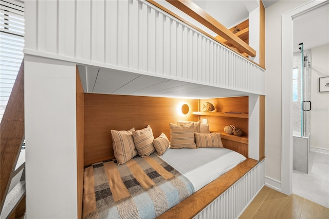 bedroom featuring light wood-type flooring