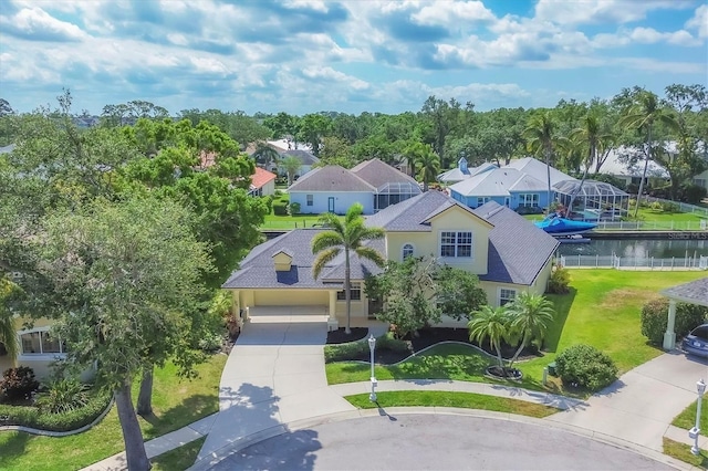4708 Clipper Dr, Bradenton, FL 34208 - drone / aerial view with a water view and a residential view