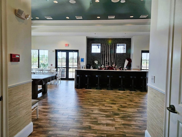 welcome area featuring visible vents and french doors