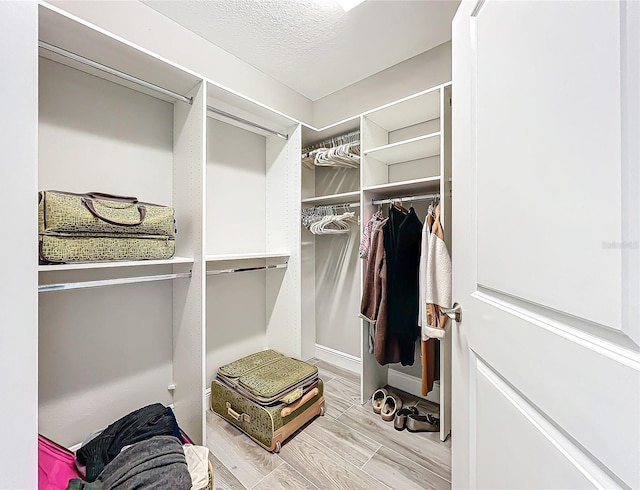 spacious closet with wood finished floors