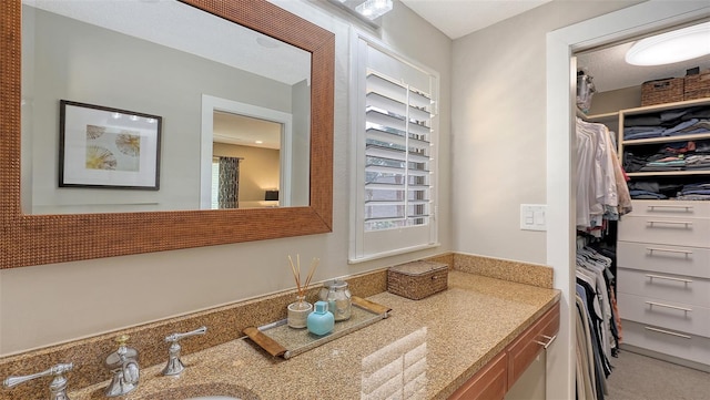 bathroom featuring a wealth of natural light and vanity