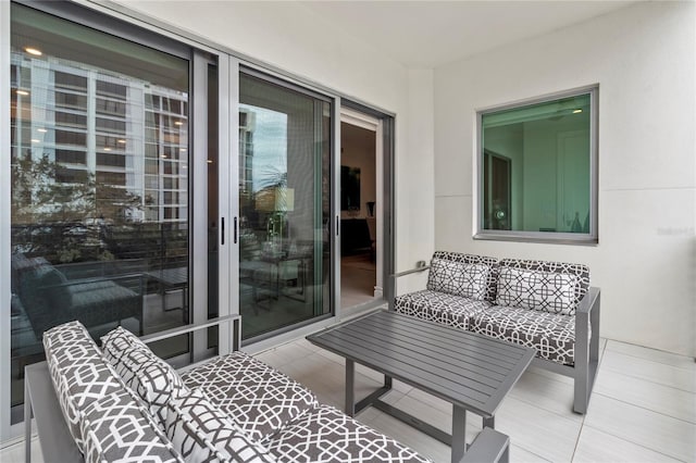 balcony with an outdoor hangout area