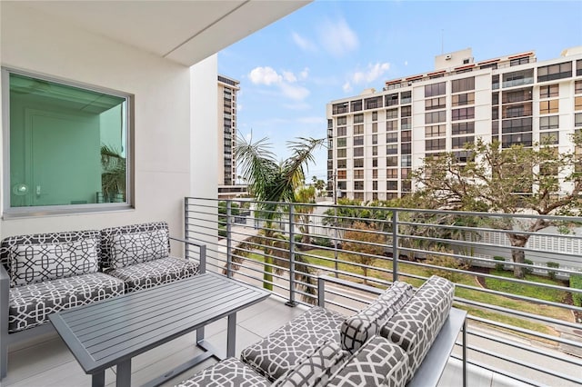 balcony with an outdoor hangout area