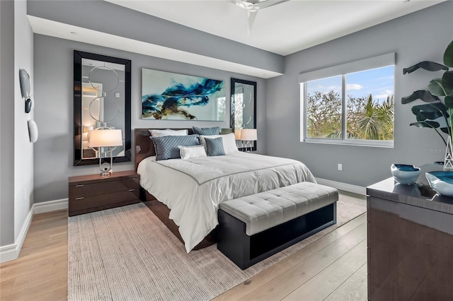 bedroom featuring light wood-type flooring