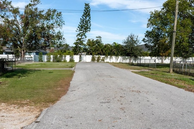 view of road with a water view