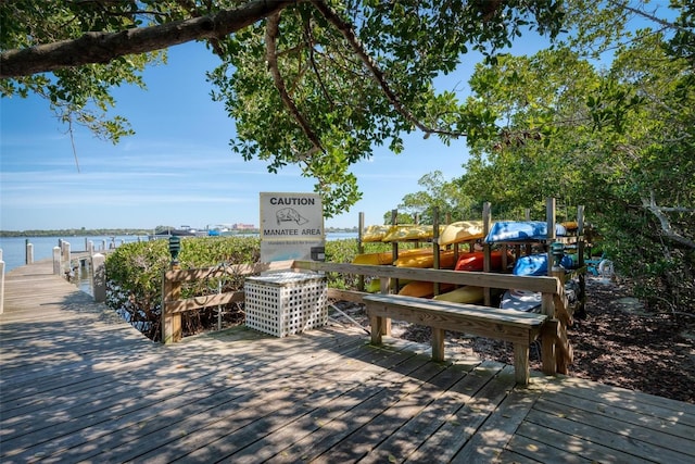 exterior space featuring a water view