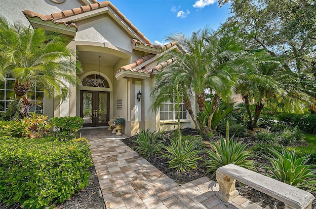 entrance to property with french doors