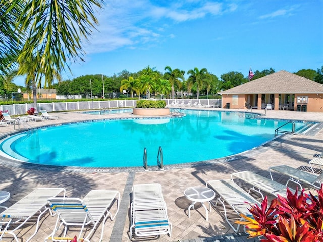 view of pool with a patio area