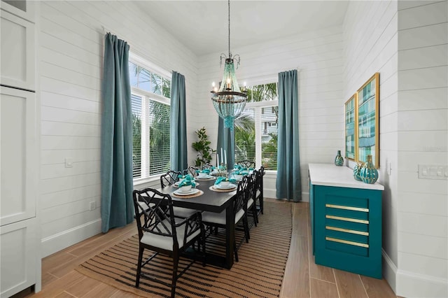 dining room featuring a notable chandelier