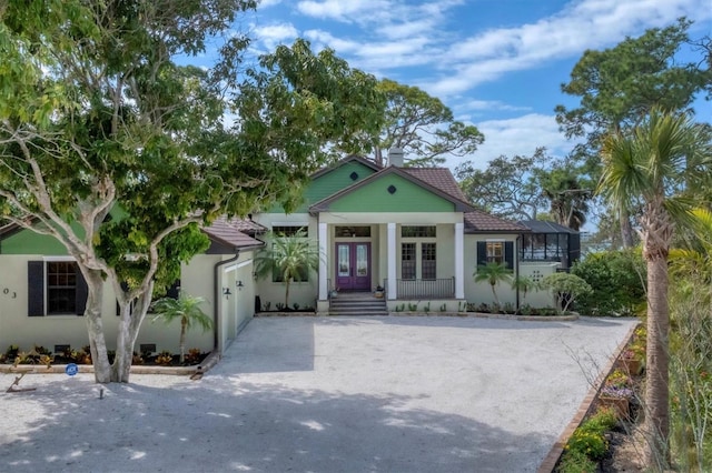 view of front of home featuring french doors