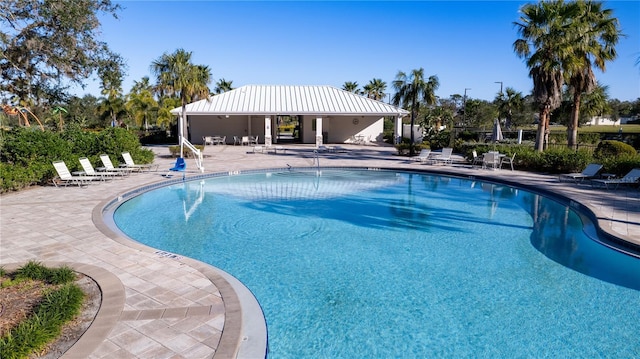 view of pool with a patio