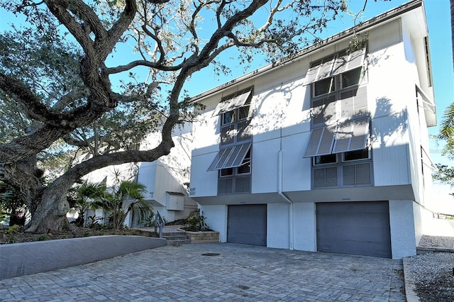 view of building exterior with a garage