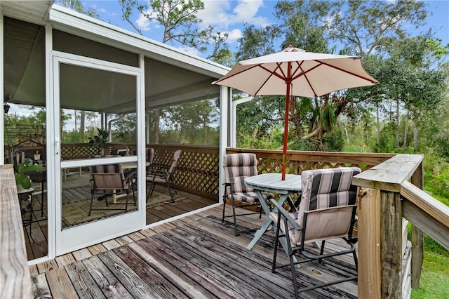 view of wooden deck