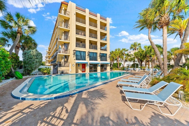 view of pool with a patio