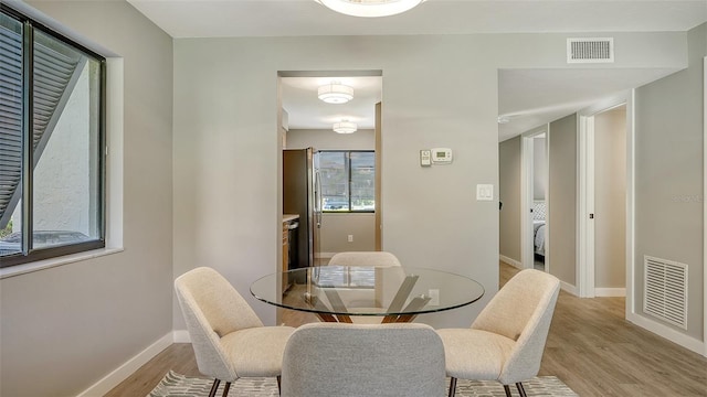 dining area featuring light hardwood / wood-style floors