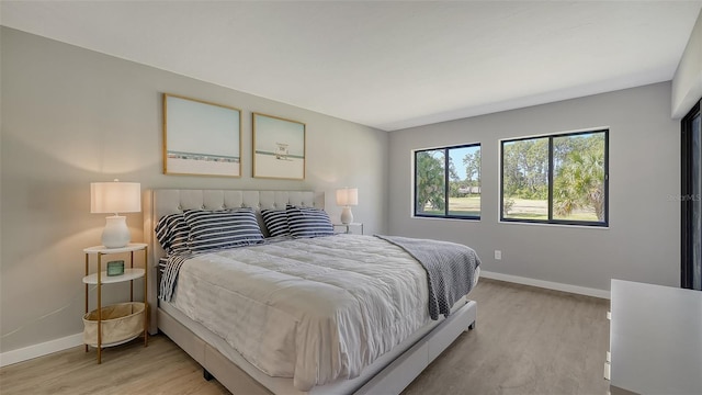 bedroom featuring light hardwood / wood-style floors