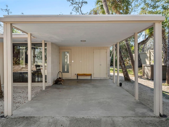 view of patio / terrace featuring a carport