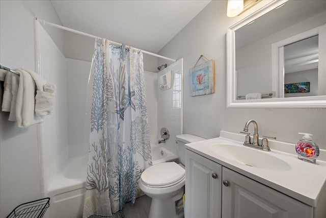 1123 Crescent St Unit 1123/1125, Sarasota, FL 34242 - bathroom featuring vanity, shower / tub combo, and toilet