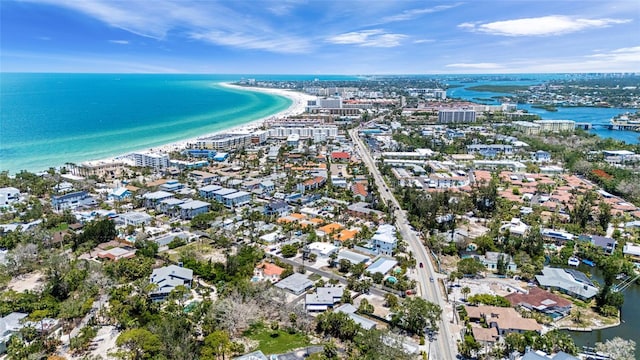 1123 Crescent St Unit 1123/1125, Sarasota, FL 34242 - aerial overview of property's location with a large body of water and nearby urban area