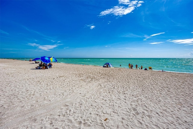 water view featuring a beach view