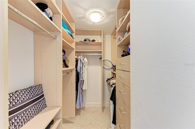 view of walk in closet