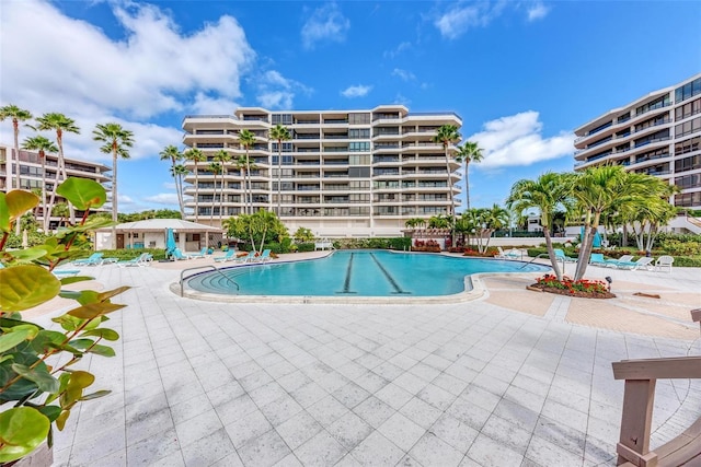 view of pool featuring a patio area