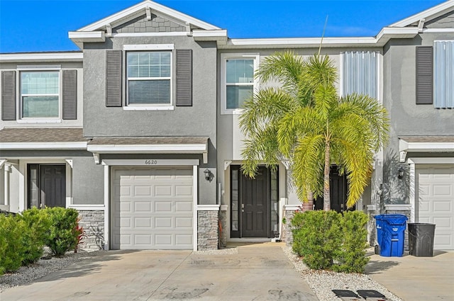 view of property featuring a garage