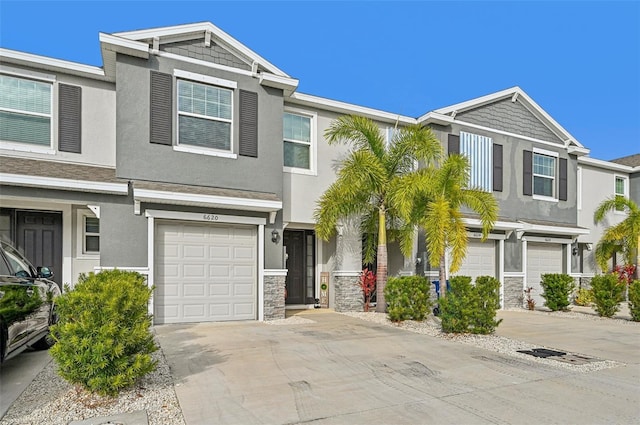 view of property with a garage