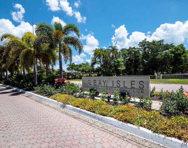 view of community sign