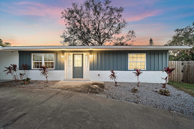 view of ranch-style house