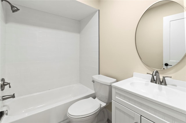 full bathroom with vanity, toilet, and shower / bath combination