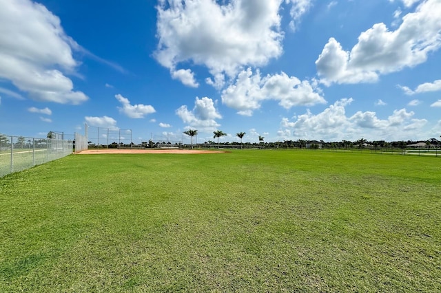 view of yard with a rural view