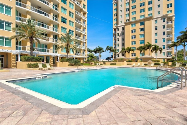 pool featuring a patio