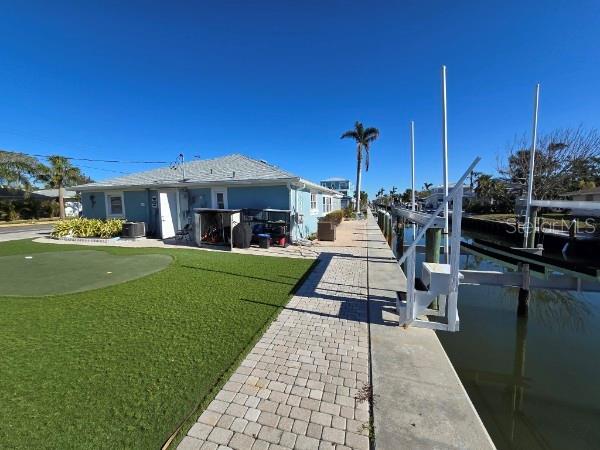 view of road featuring boat lift