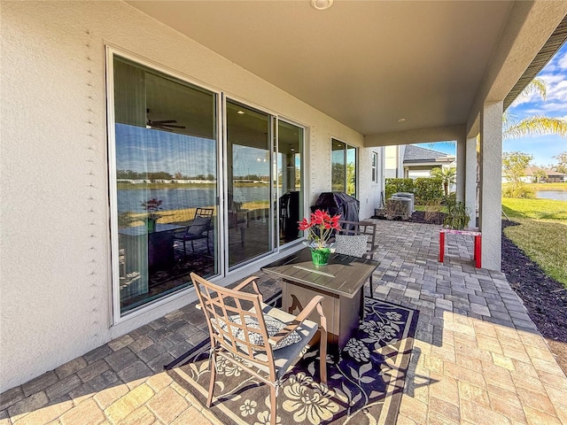 view of patio / terrace featuring a grill