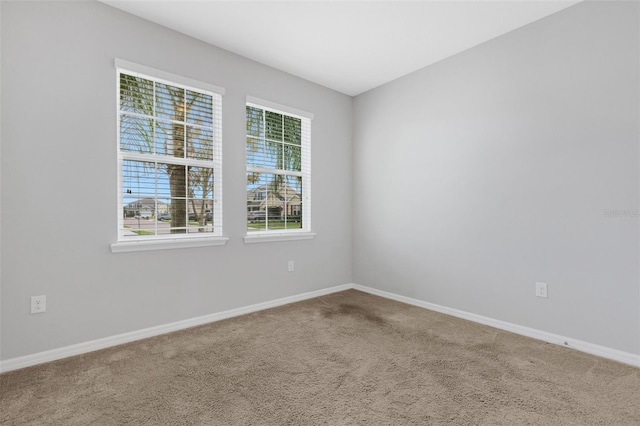 view of carpeted spare room