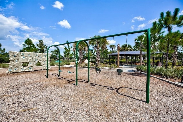 view of play area with a gazebo