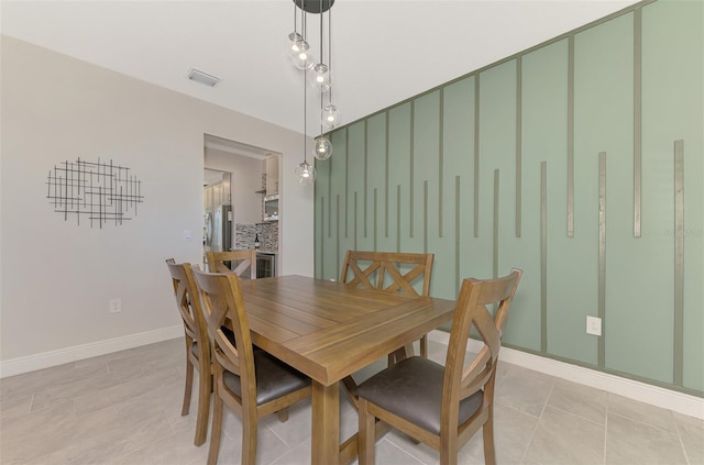 view of tiled dining room