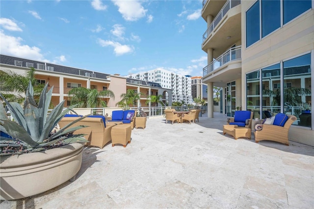 view of patio with an outdoor living space