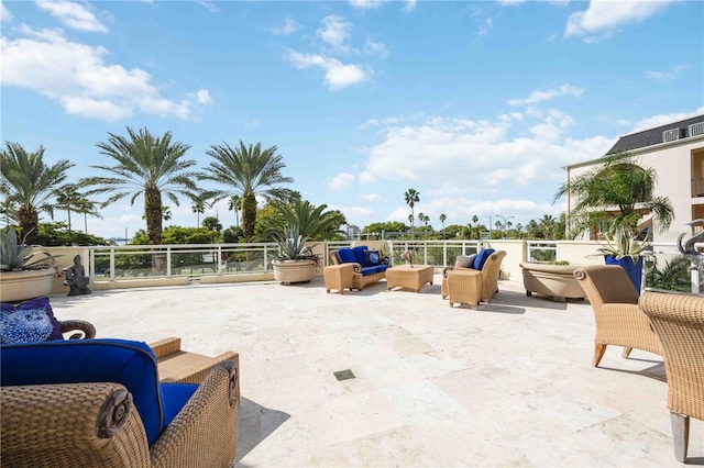 view of patio / terrace featuring an outdoor living space