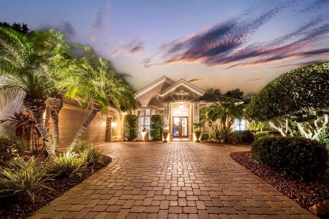 view of front of home featuring a garage