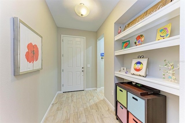 doorway featuring light hardwood / wood-style flooring