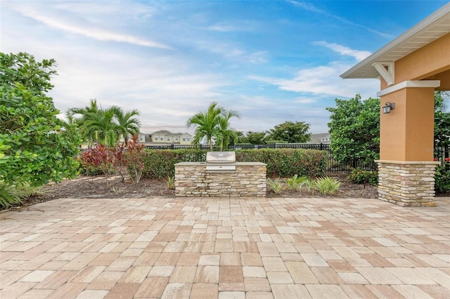 view of patio / terrace featuring grilling area and exterior kitchen